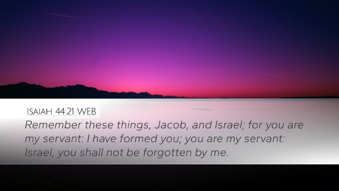Isaiah 44:21 WEB Bible Verse Image
