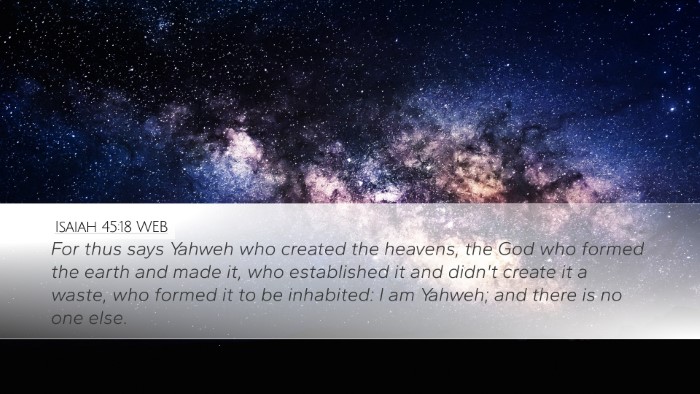 Isaiah 45:18 WEB Bible Verse Image
