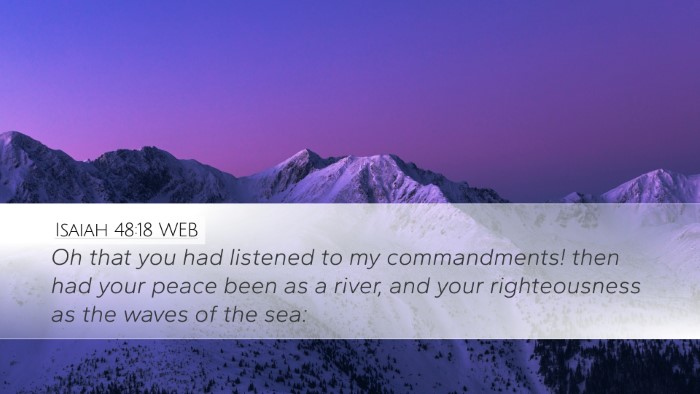 Isaiah 48:18 WEB Bible Verse Image