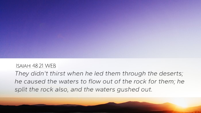 Isaiah 48:21 WEB Bible Verse Image