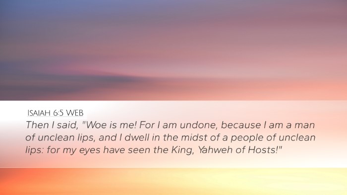 Isaiah 6:5 WEB Bible Verse Image