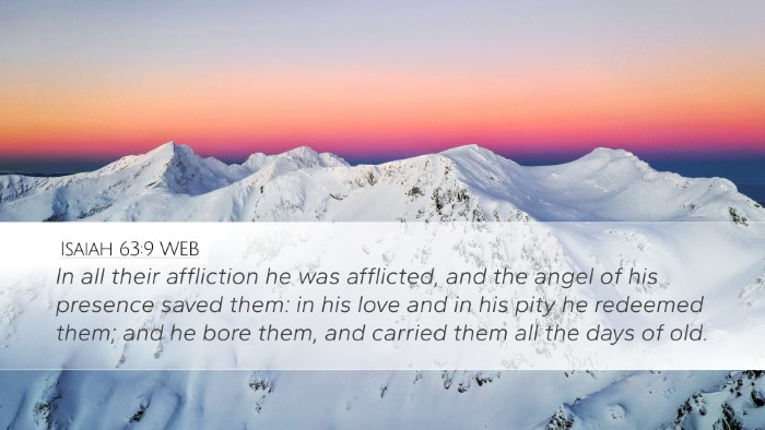 Isaiah 63:9 WEB Bible Verse Image