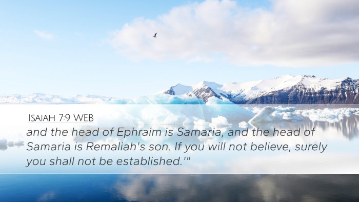 Isaiah 7:9 WEB Bible Verse Image