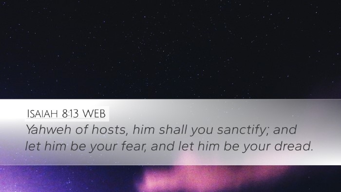 Isaiah 8:13 WEB Bible Verse Image