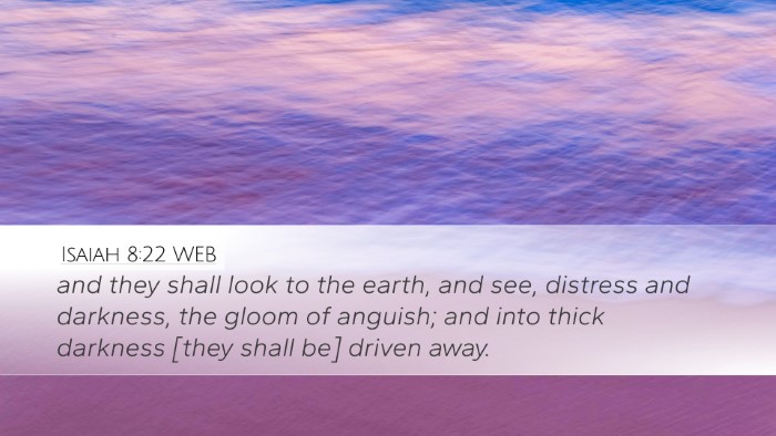 Isaiah 8:22 WEB Bible Verse Image
