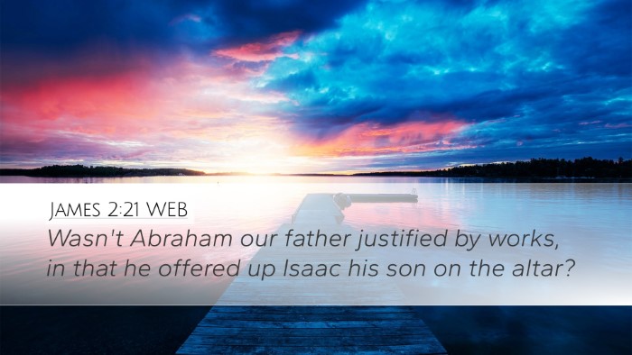 James 2:21 WEB Bible Verse Image