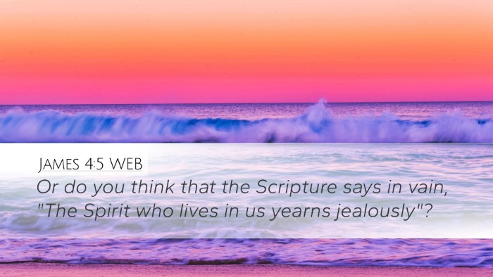 James 4:5 WEB Bible Verse Image