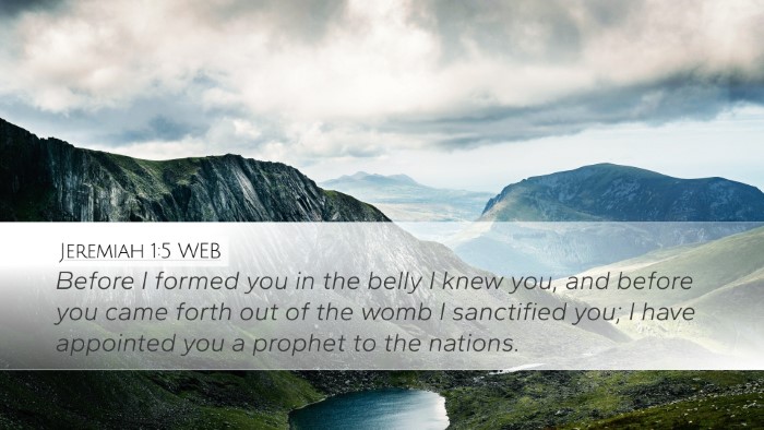 Jeremiah 1:5 WEB Bible Verse Image