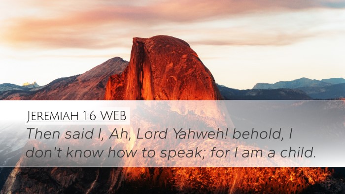 Jeremiah 1:6 WEB Bible Verse Image