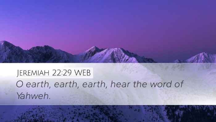 Jeremiah 22:29 WEB Bible Verse Image