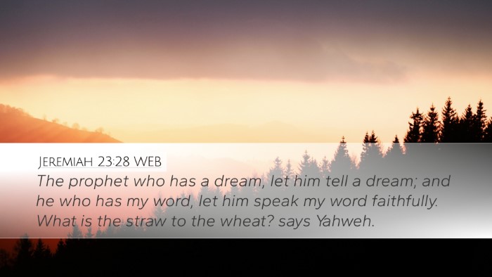 Jeremiah 23:28 WEB Bible Verse Image