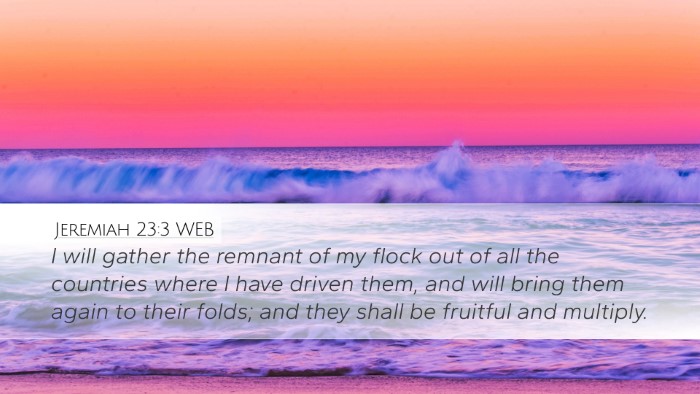 Jeremiah 23:3 WEB Bible Verse Image