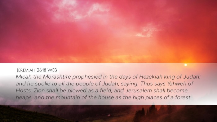 Jeremiah 26:18 WEB Bible Verse Image