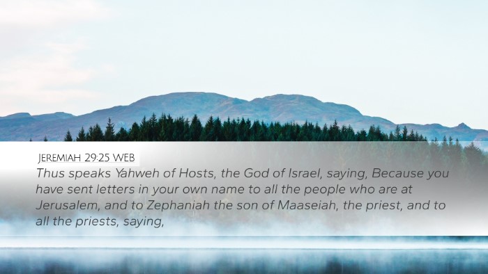 Jeremiah 29:25 WEB Bible Verse Image