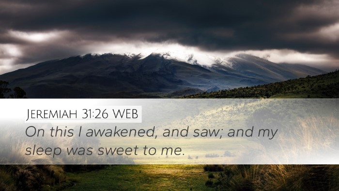 Jeremiah 31:26 WEB Bible Verse Image