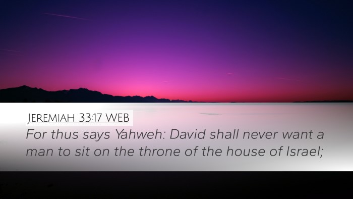 Jeremiah 33:17 WEB Bible Verse Image