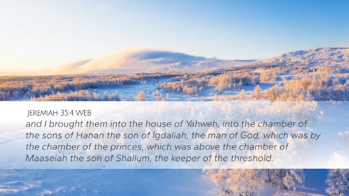 Jeremiah 35:4 WEB Bible Verse Image