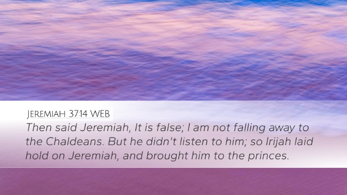 Jeremiah 37:14 WEB Desktop Wallpaper - Then said Jeremiah, It is false; I am not falling - Desktop Bible Verse Wallpaper