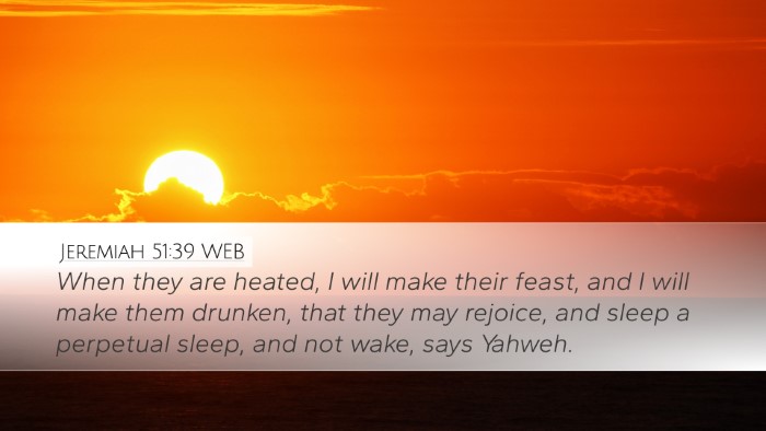 Jeremiah 51:39 WEB Bible Verse Image
