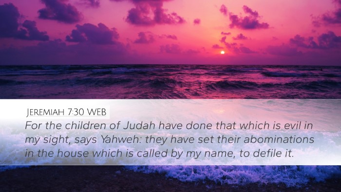 Jeremiah 7:30 WEB Bible Verse Image