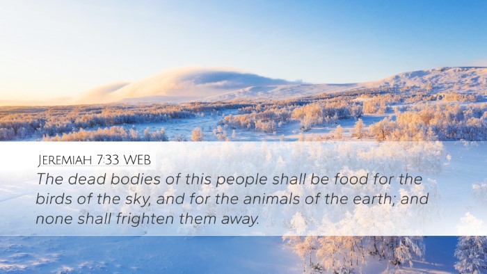 Jeremiah 7:33 WEB Bible Verse Image