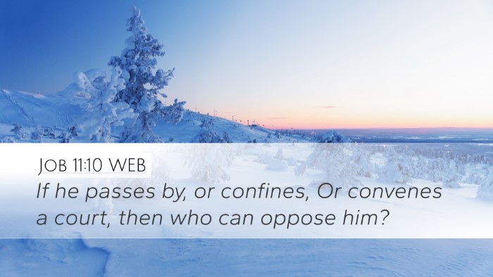 Job 11:10 WEB Bible Verse Image