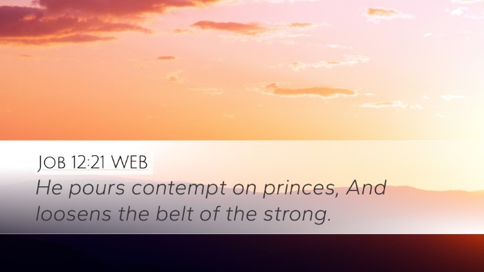 Job 12:21 WEB Bible Verse Image
