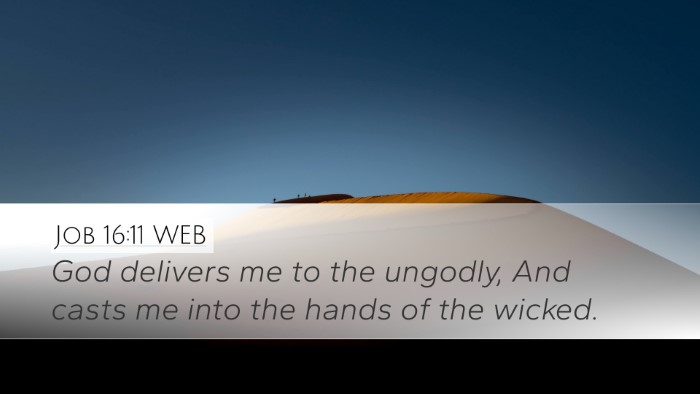 Job 16:11 WEB Bible Verse Image