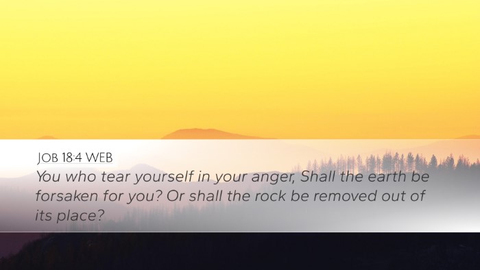 Job 18:4 WEB Bible Verse Image
