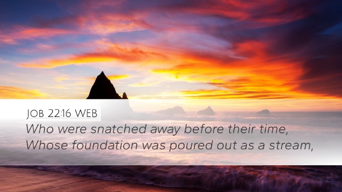 Job 22:16 WEB Bible Verse Image