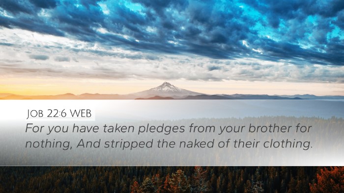 Job 22:6 WEB Bible Verse Image