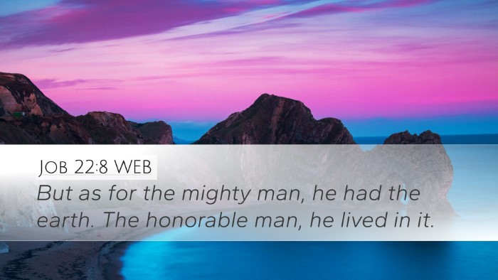 Job 22:8 WEB Bible Verse Image