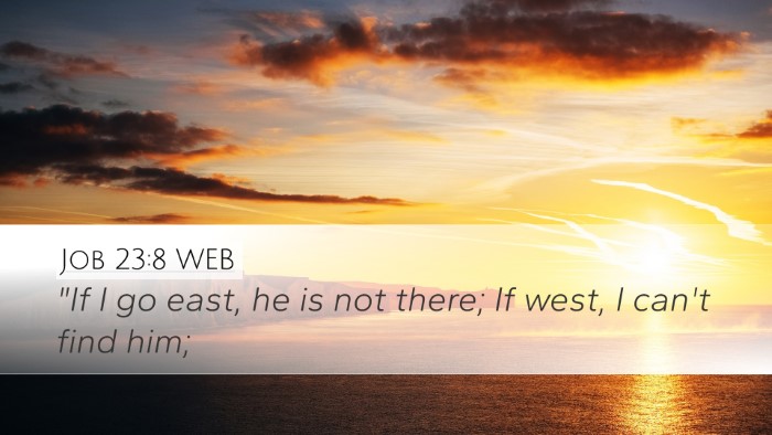 Job 23:8 WEB Bible Verse Image