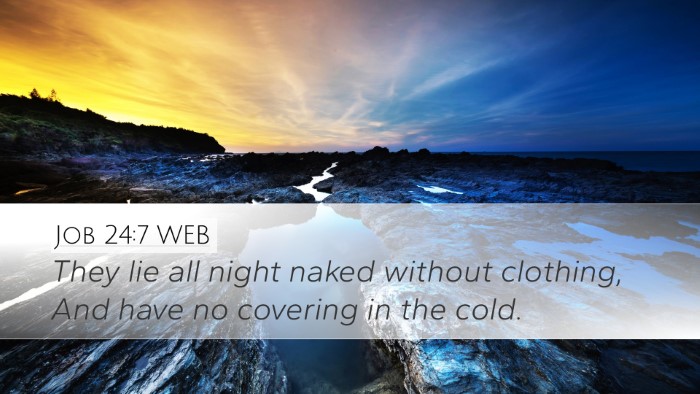Job 24:7 WEB Bible Verse Image