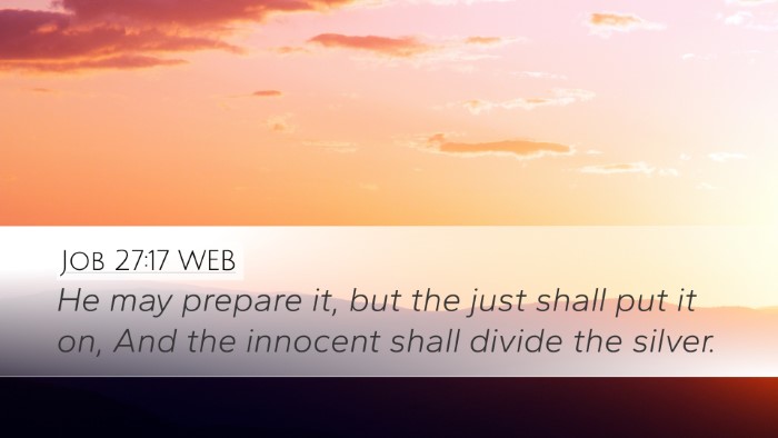Job 27:17 WEB Desktop Wallpaper - He may prepare it, but the just shall put it on, - Desktop Bible Verse Wallpaper