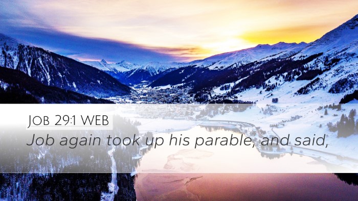 Job 29:1 WEB Desktop Wallpaper - Job again took up his parable, and - Desktop Bible Verse Wallpaper