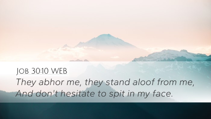 Job 30:10 WEB Desktop Wallpaper - They abhor me, they stand aloof from me, And - Desktop Bible Verse Wallpaper