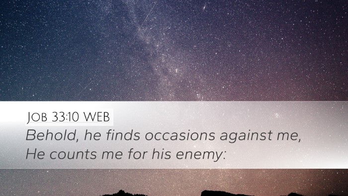 Job 33:10 WEB Bible Verse Image
