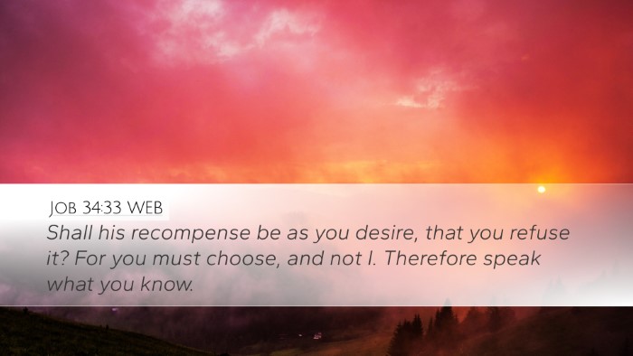 Job 34:33 WEB Desktop Wallpaper - Shall his recompense be as you desire, that you - Desktop Bible Verse Wallpaper