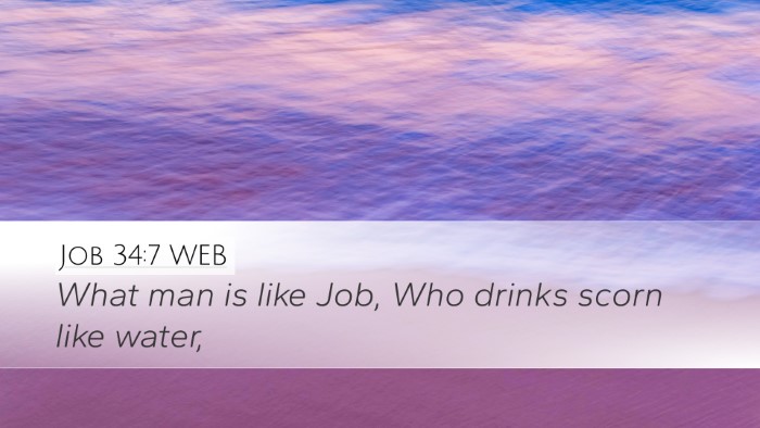 Job 34:7 WEB Bible Verse Image