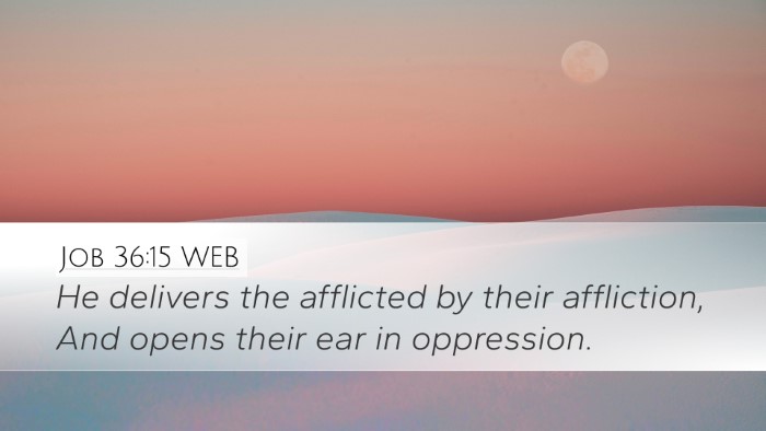 Job 36:15 WEB Bible Verse Image