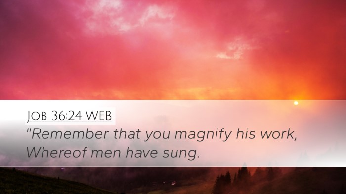 Job 36:24 WEB Bible Verse Image