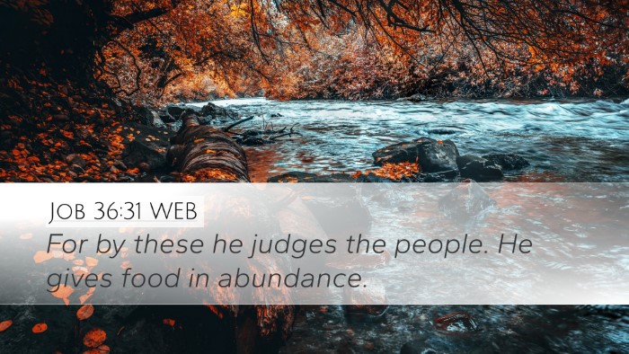 Job 36:31 WEB Bible Verse Image