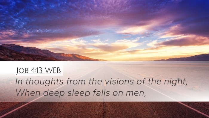 Job 4:13 WEB Bible Verse Image