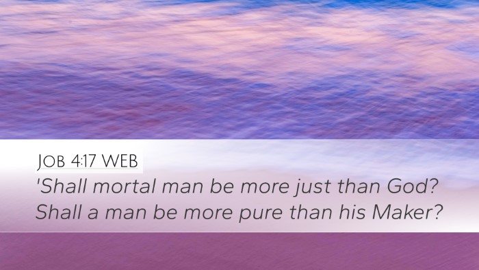 Job 4:17 WEB Bible Verse Image