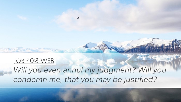 Job 40:8 WEB Bible Verse Image