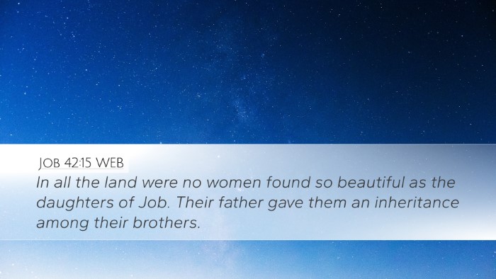 Job 42:15 WEB Bible Verse Image