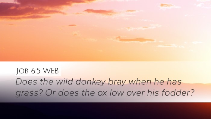 Job 6:5 WEB Bible Verse Image