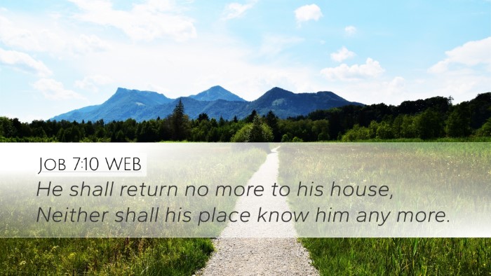 Job 7:10 WEB Bible Verse Image