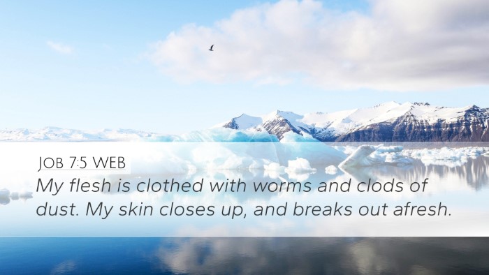 Job 7:5 WEB Bible Verse Image